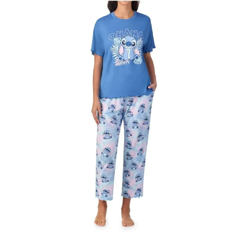 Disney Stitch‎ Blue Women 3X 2 Pc Comfy Pajama Lounge Set New - Picture 2 of 6